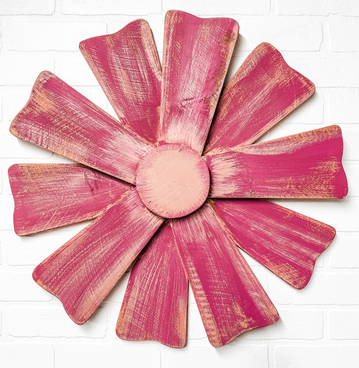 Handcrafted Cedar Flower Wall Hanging