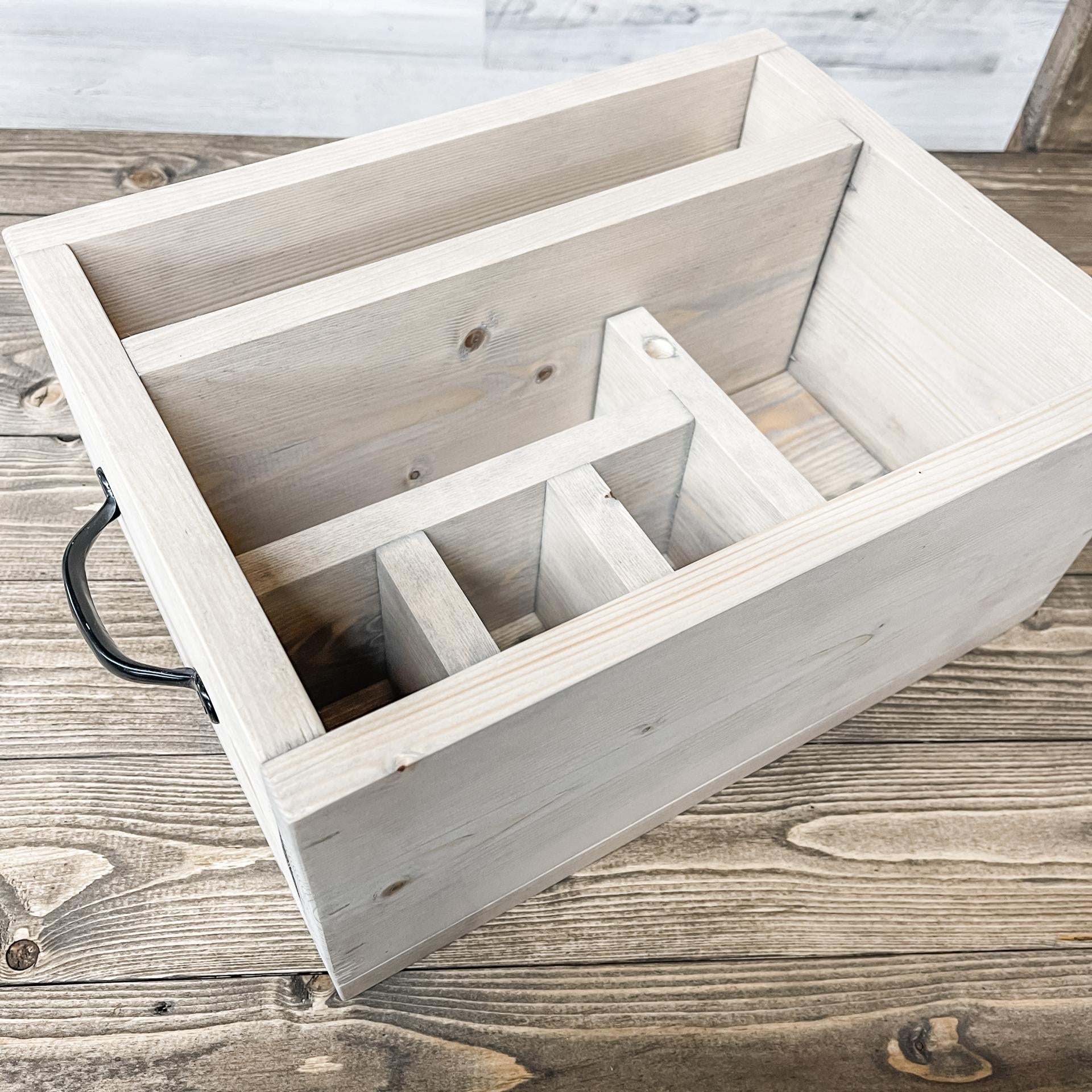 Handmade Wood Utensil Caddy – Picnic, BBQ & Camping Organizer