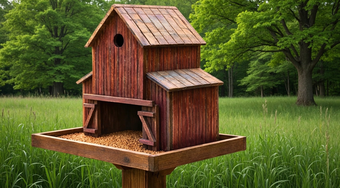 Barn Bird Feeder & Birdhouse