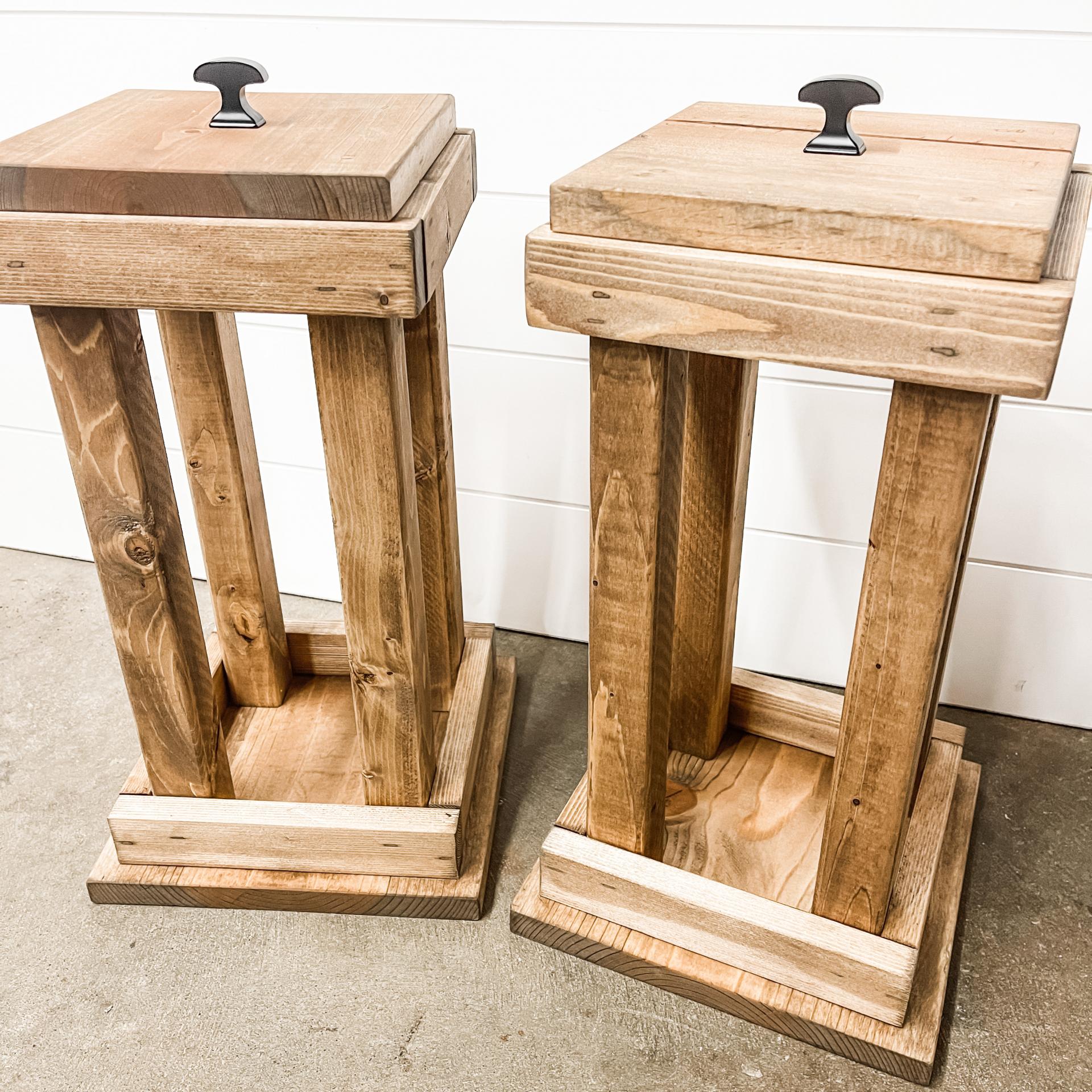 Rustic Pine Lantern Set